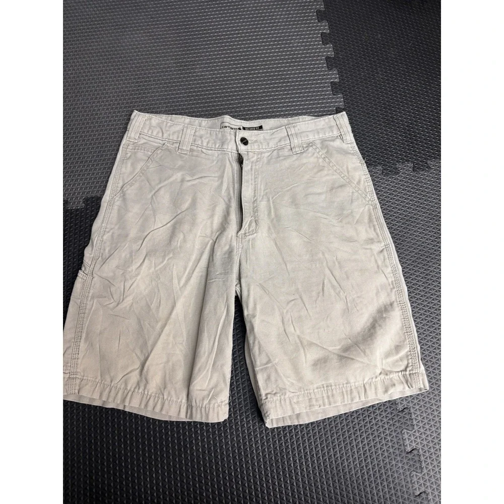 Carhartt Men's Size 33 Relaxed Fit Cargo Work Shorts Khaki Tan Cotton